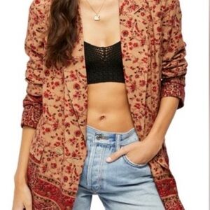 Free People Bellflower Floral Patterned Blazer